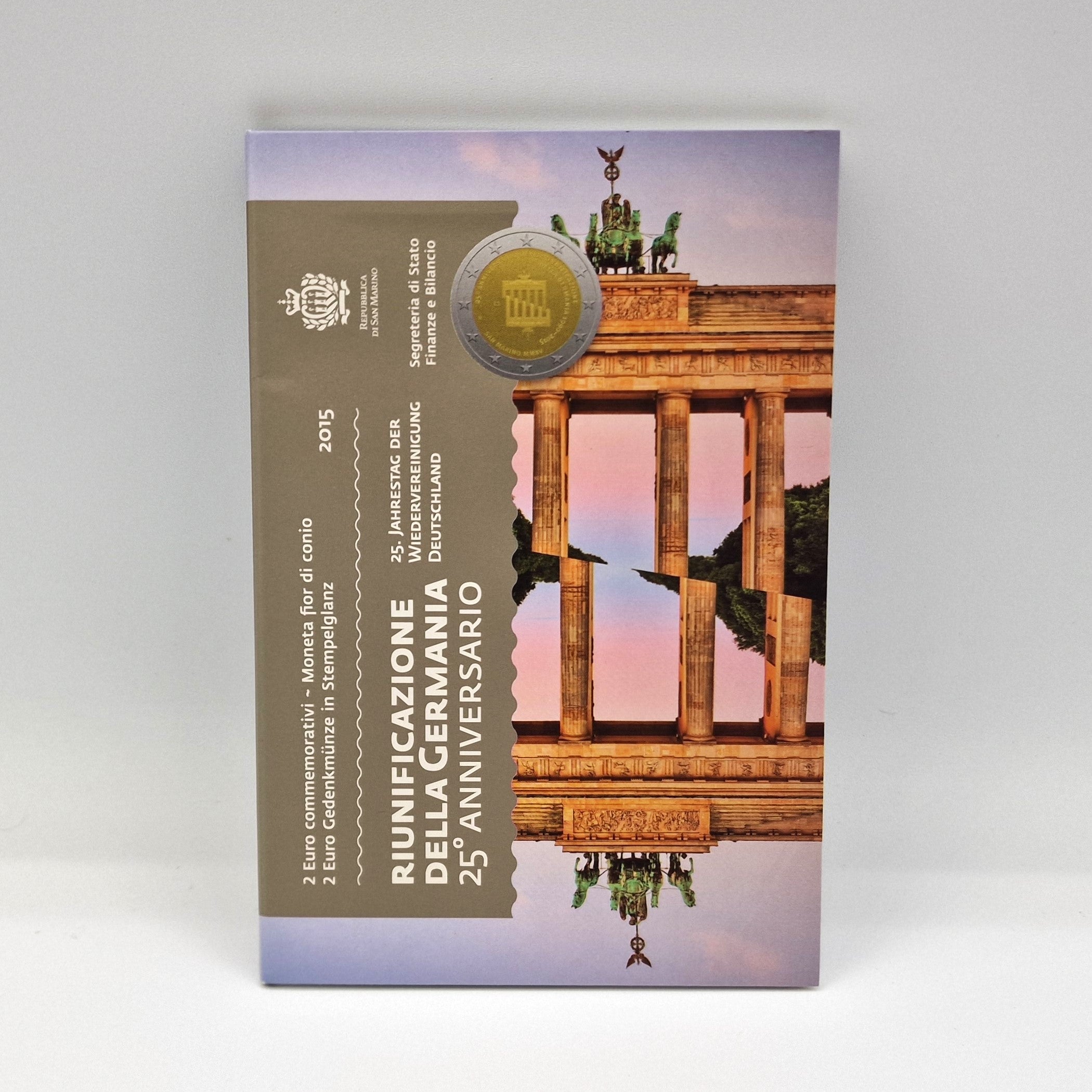 2015 Reunificação da Alemanha - 2€ San Marino Coincard